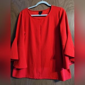 WORTHINGTON Ladies Pullover Blouse. Size Large Elbow Length Bell Sleeves